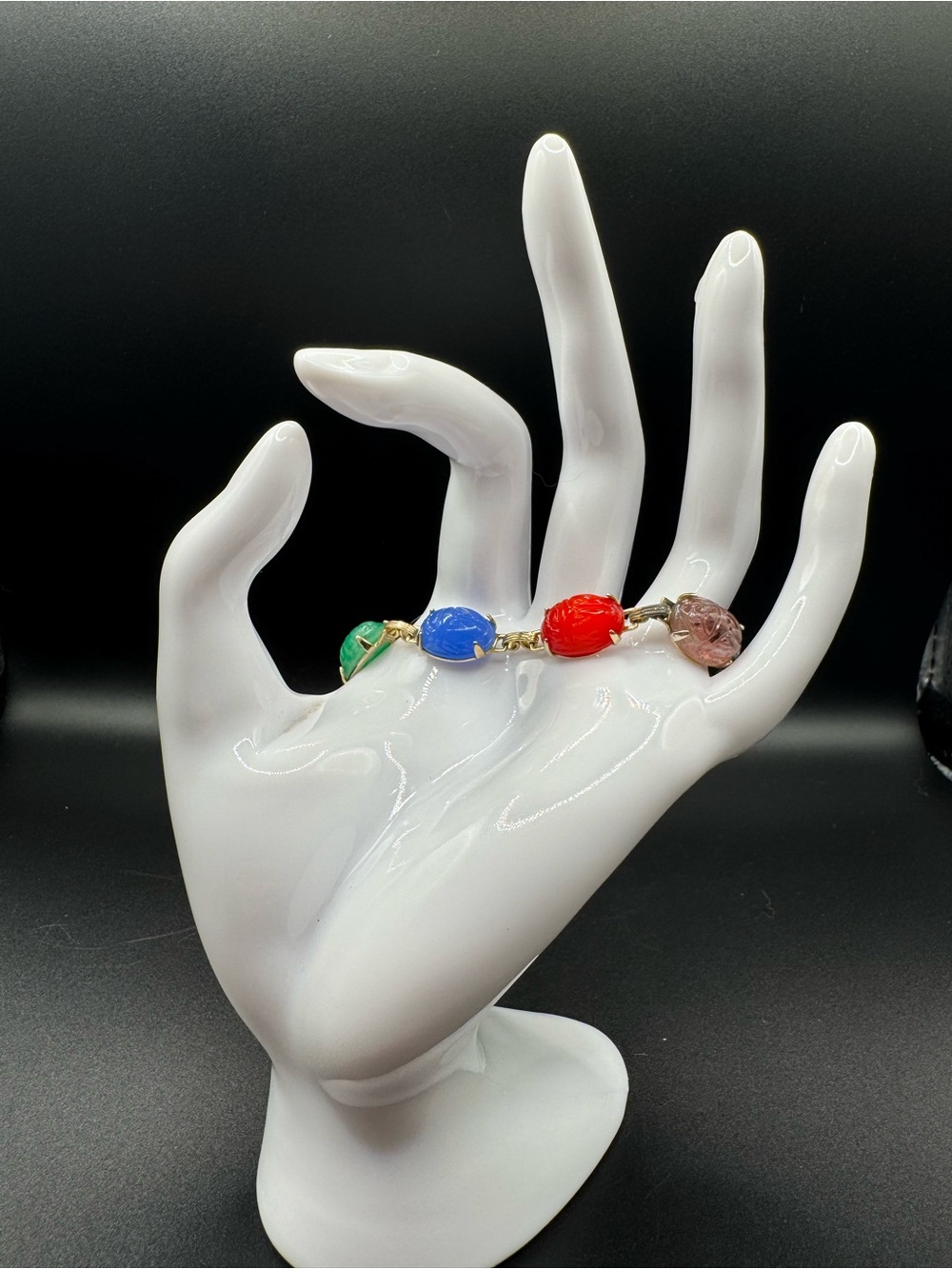 Vintage Multi-Color Scarab Bracelet